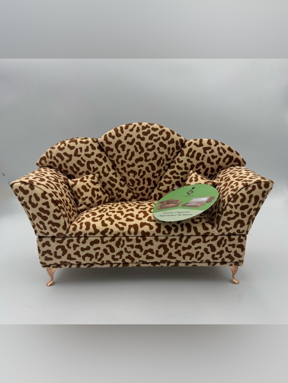 C Concepts Leopard Sofa Jewelry Box Organizer Mirror Y2K Baddie NWT